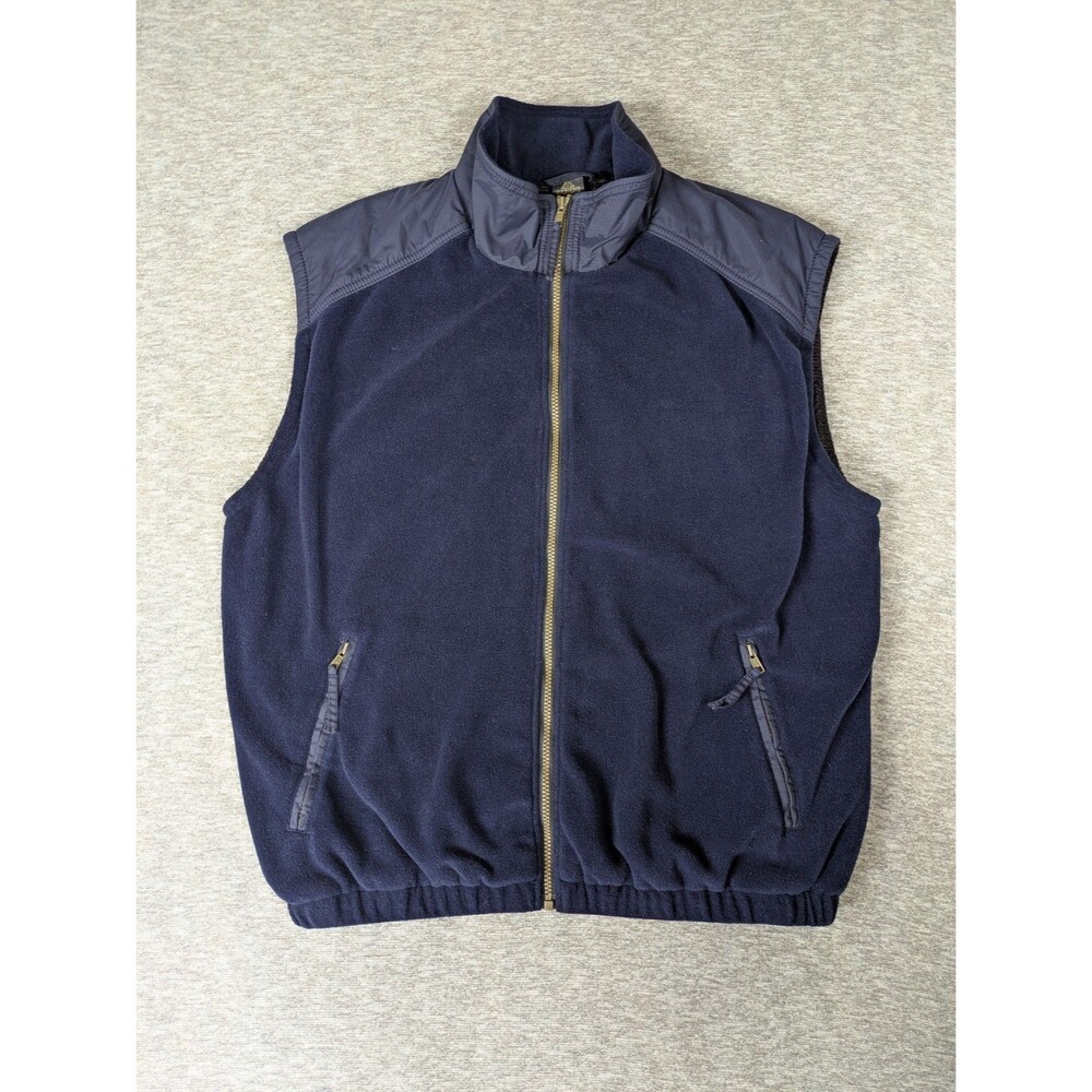 Vintage Descente Blue Fleece Full Zip Winter Ski Vest Men’s XL